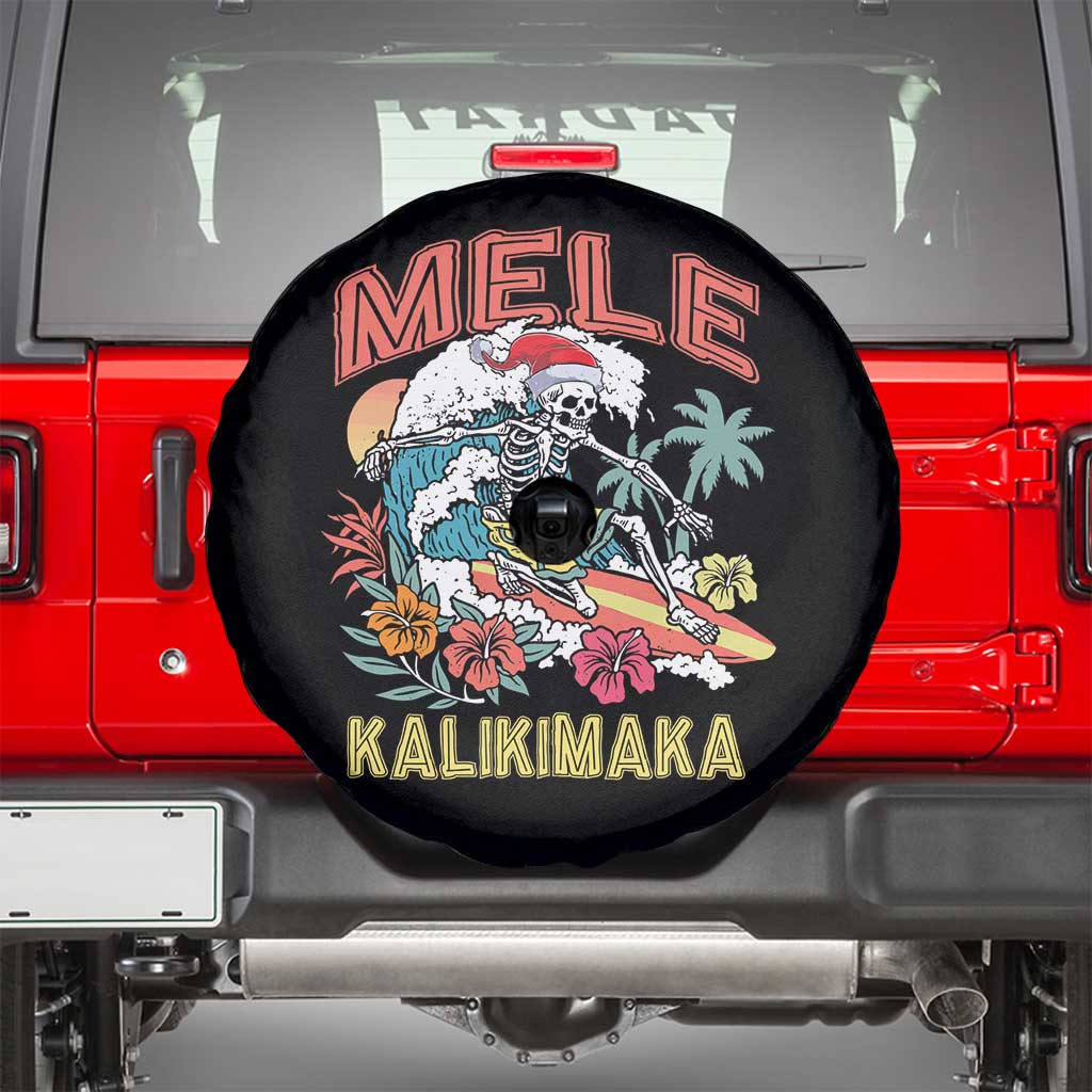 Hawaiian Christmas Surfing Skeleton Spare Tire Cover Mele Kalikimaka Tropical Xmas in Hawaii