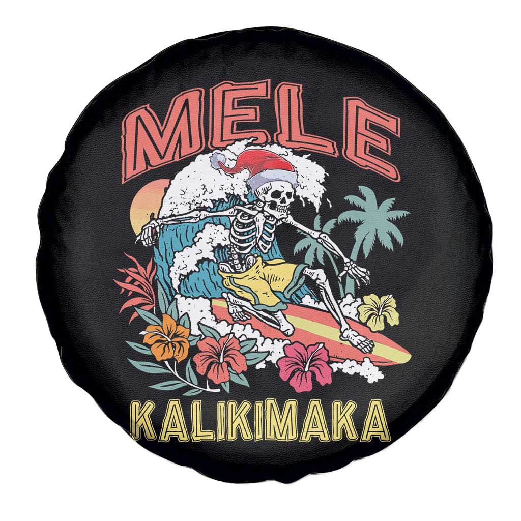 Hawaiian Christmas Surfing Skeleton Spare Tire Cover Mele Kalikimaka Tropical Xmas in Hawaii