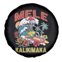 Hawaiian Christmas Surfing Skeleton Spare Tire Cover Mele Kalikimaka Tropical Xmas in Hawaii