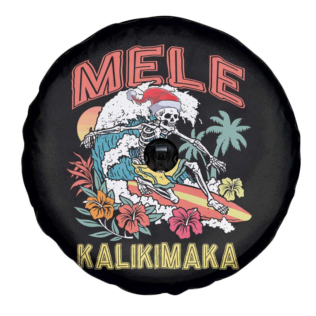 Hawaiian Christmas Surfing Skeleton Spare Tire Cover Mele Kalikimaka Tropical Xmas in Hawaii