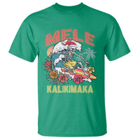 Mele Kalikimaka Hawaiian Christmas Tropical Xmas Surfing Skeleton T Shirt - Wonder Print Shop