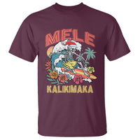 Mele Kalikimaka Hawaiian Christmas Tropical Xmas Surfing Skeleton T Shirt - Wonder Print Shop