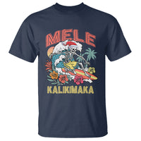 Mele Kalikimaka Hawaiian Christmas Tropical Xmas Surfing Skeleton T Shirt - Wonder Print Shop