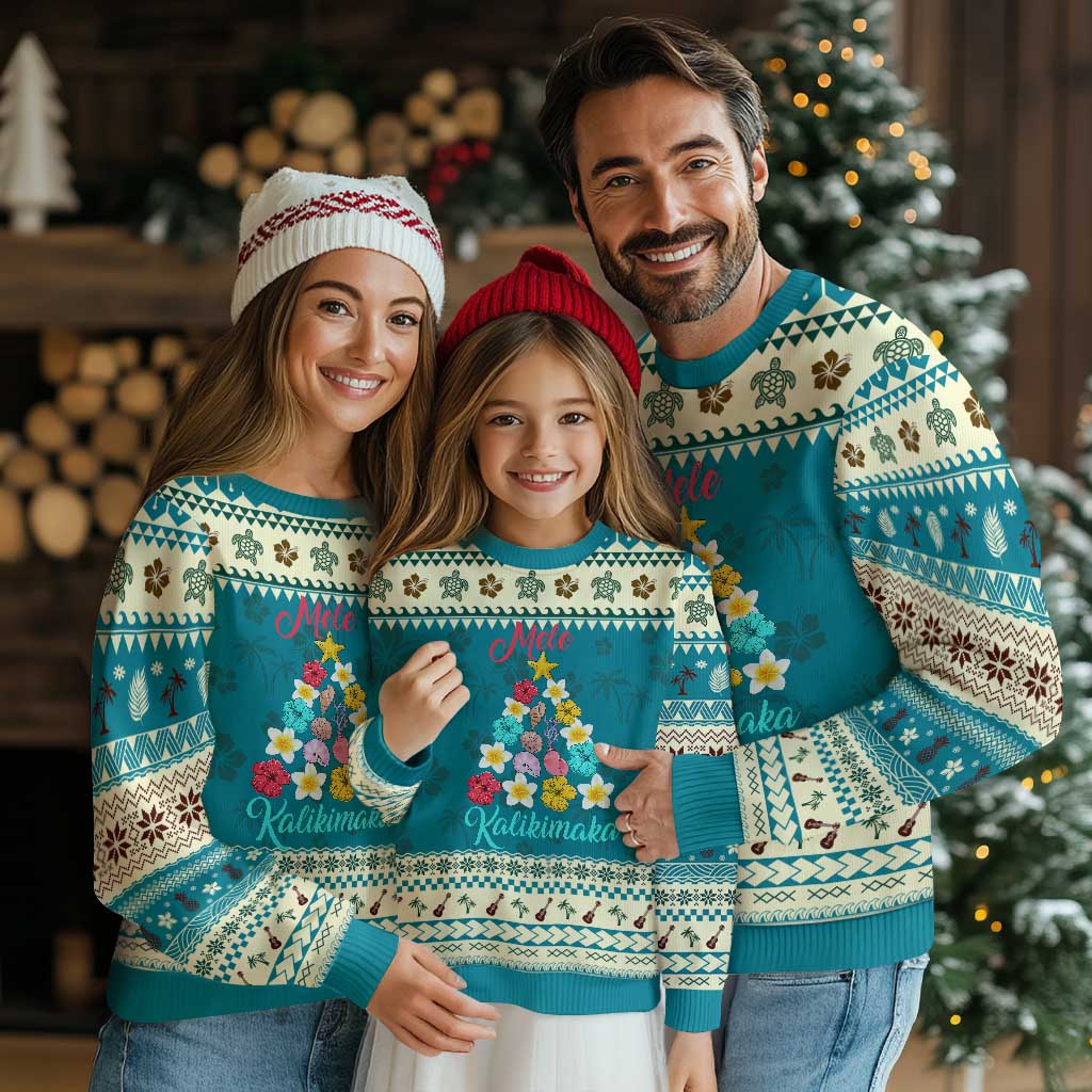 Xmas in Hawaii Ugly Christmas Sweater Mele Kalikimaka Hawaiian Tropical Flowers - Wonder Print Shop