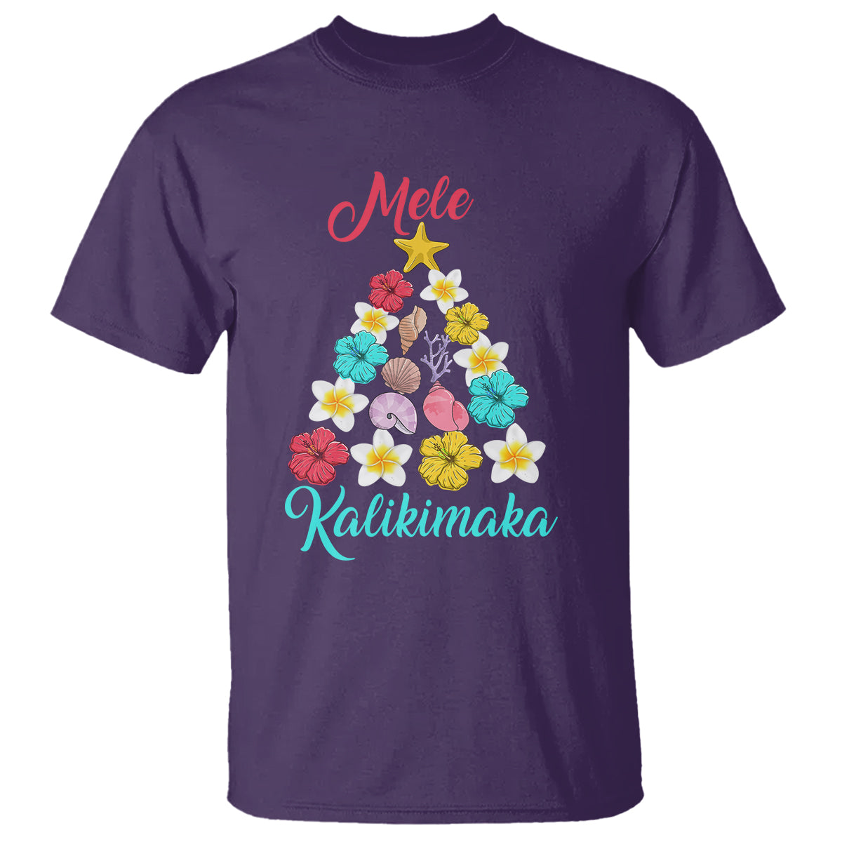 Tropical Island Hawaii Flowers Christmas Tree Mele Kalikimaka T Shirt - Wonder Print Shop
