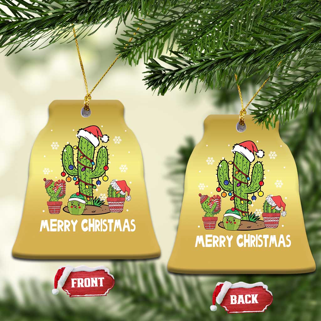 Merry Xmas In Arizona US State Funny Saguaro Cactus Christmas Tree Christmas Ornament - Wonder Print Shop