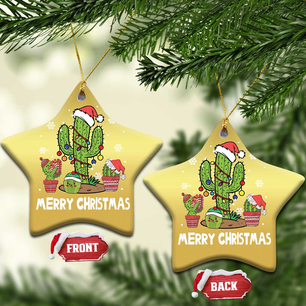 Merry Xmas In Arizona US State Funny Saguaro Cactus Christmas Tree Christmas Ornament - Wonder Print Shop