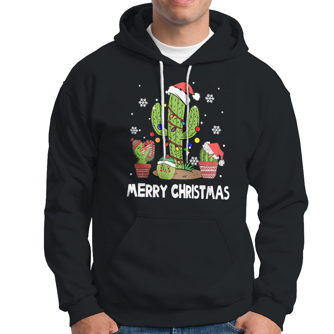 Merry Xmas In Arizona US State Funny Saguaro Cactus Christmas Tree Hoodie - Wonder Print Shop