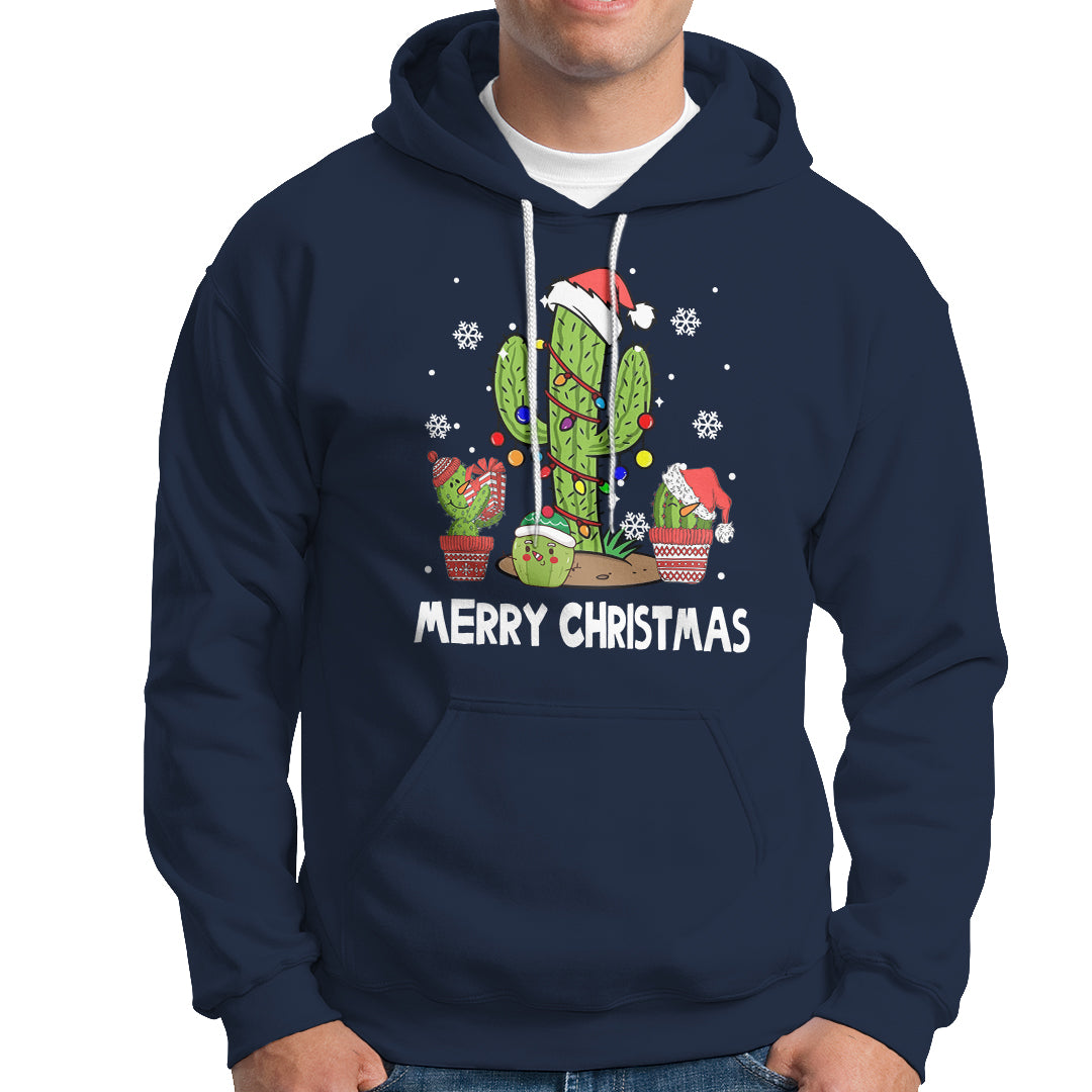 Merry Xmas In Arizona US State Funny Saguaro Cactus Christmas Tree Hoodie - Wonder Print Shop