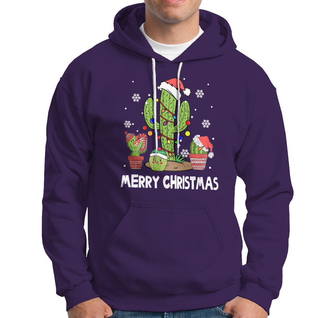 Merry Xmas In Arizona US State Funny Saguaro Cactus Christmas Tree Hoodie - Wonder Print Shop