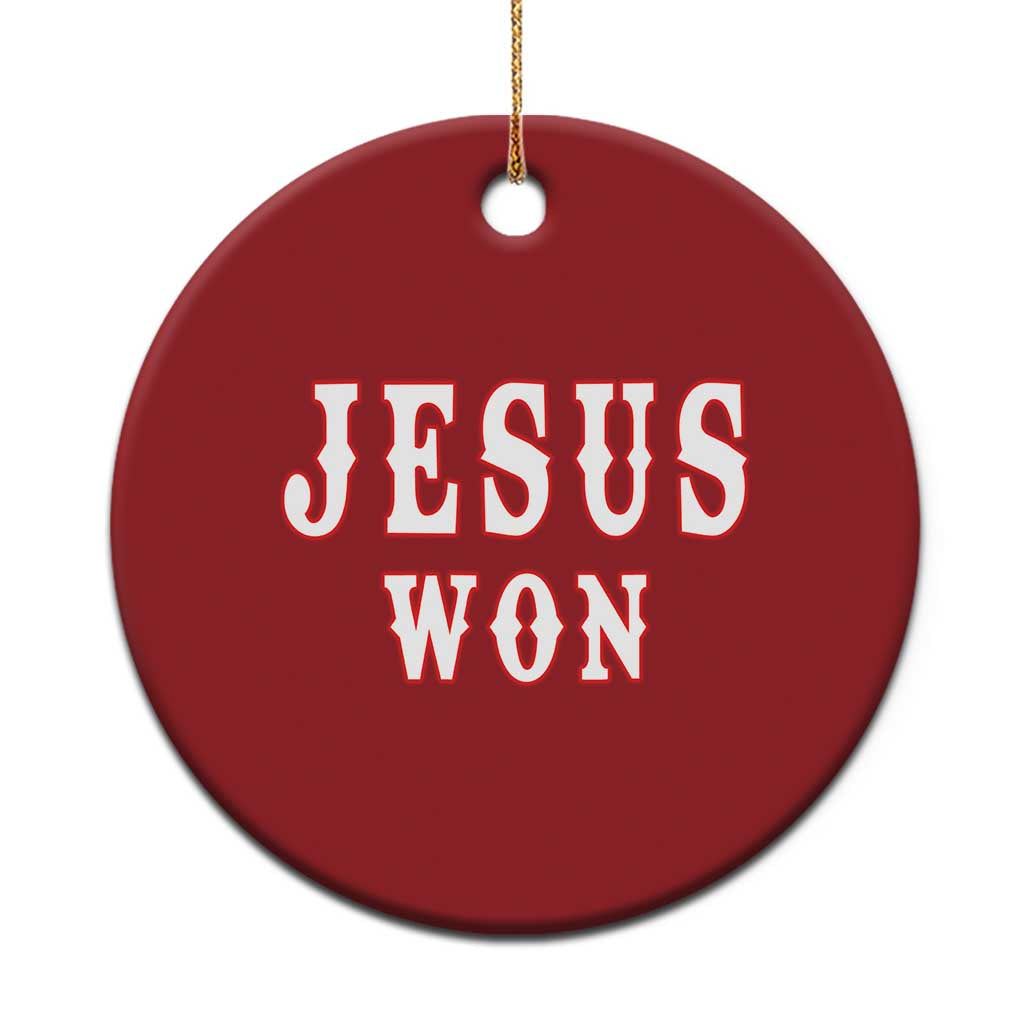 Jesus Won Christmas Ornament Christianity Religion - Wonder Print Shop