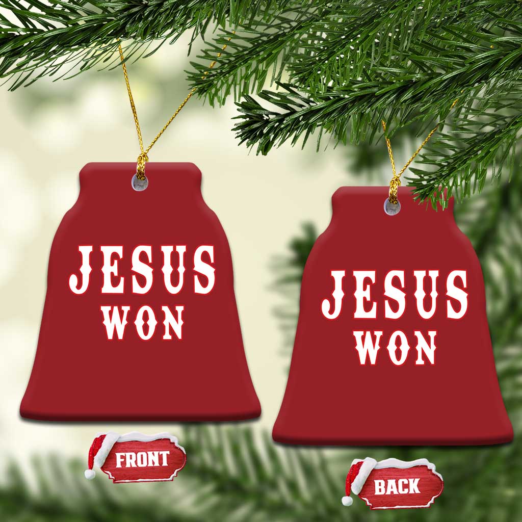 Jesus Won Christmas Ornament Christianity Religion - Wonder Print Shop
