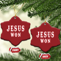 Jesus Won Christmas Ornament Christianity Religion - Wonder Print Shop