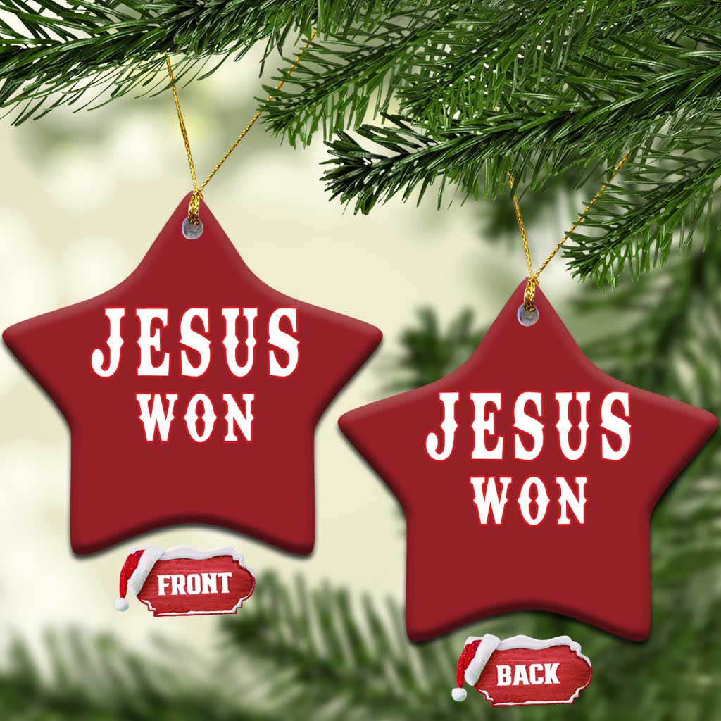 Jesus Won Christmas Ornament Christianity Religion - Wonder Print Shop