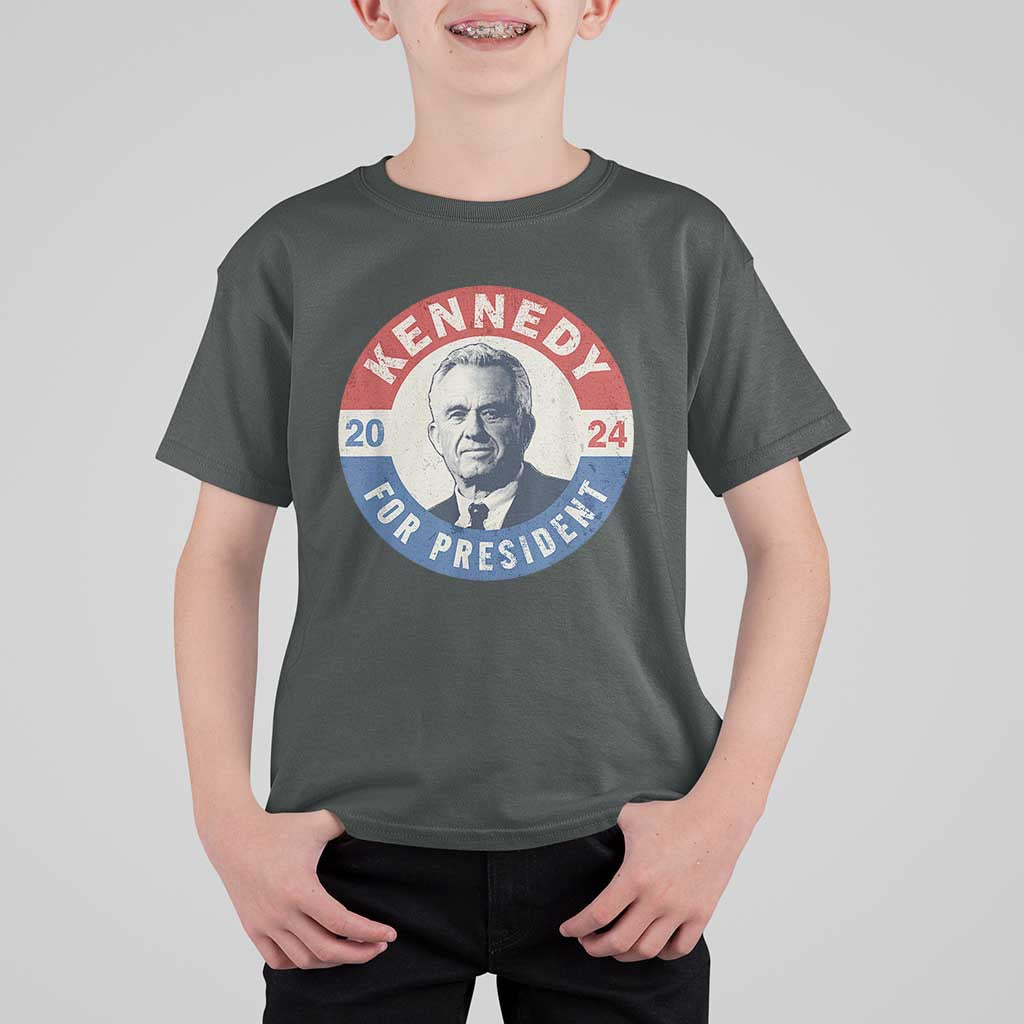 RFK Jr Kennedy 2024 T Shirt For Kid For President Vintage Button - Wonder Print Shop