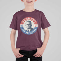 RFK Jr Kennedy 2024 T Shirt For Kid For President Vintage Button - Wonder Print Shop