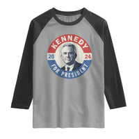 RFK Jr Kennedy 2024 Raglan Shirt For President Vintage Button
