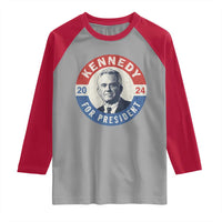 RFK Jr Kennedy 2024 Raglan Shirt For President Vintage Button