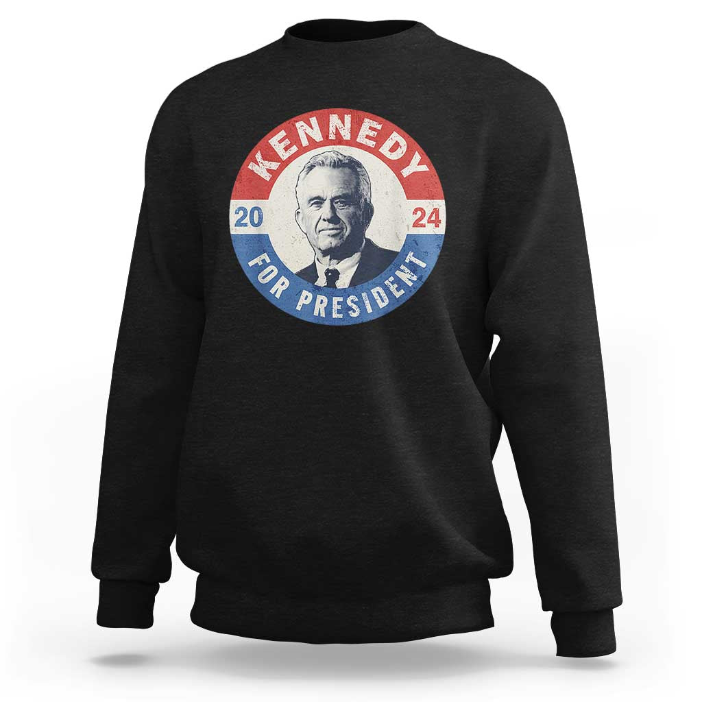 RFK Jr Kennedy 2024 Sweatshirt For President Vintage Button - Wonder Print Shop