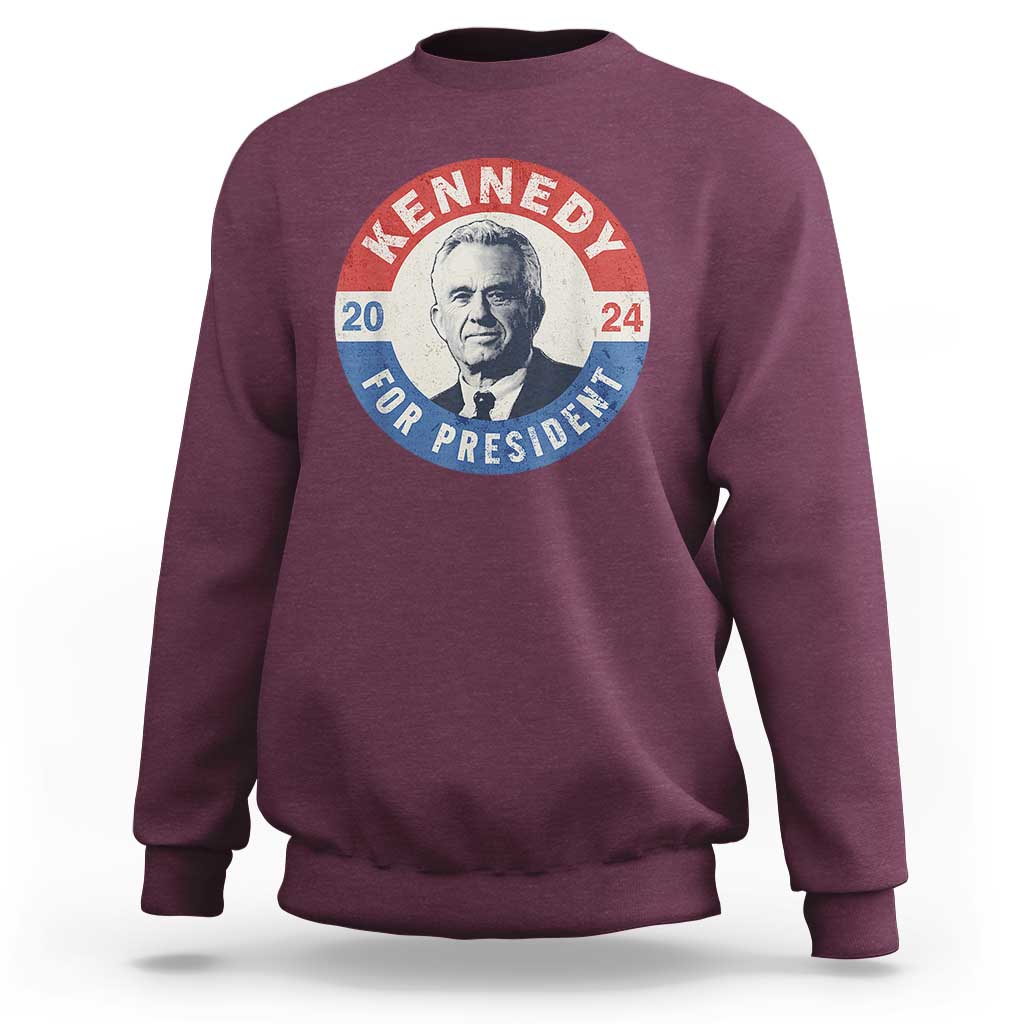 RFK Jr Kennedy 2024 Sweatshirt For President Vintage Button - Wonder Print Shop