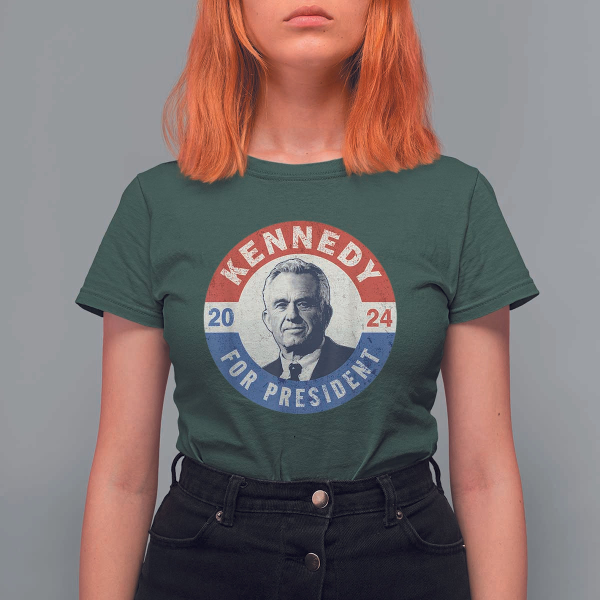 RFK Jr Kennedy 2024 T Shirt For Women For President Vintage Button - Wonder Print Shop