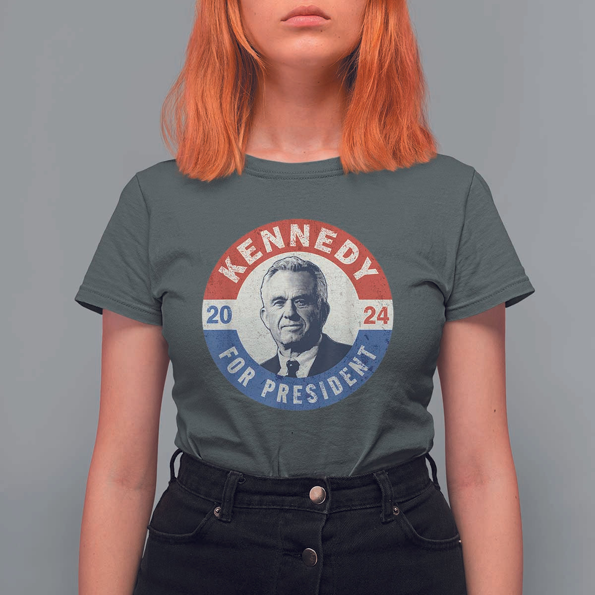 RFK Jr Kennedy 2024 T Shirt For Women For President Vintage Button - Wonder Print Shop