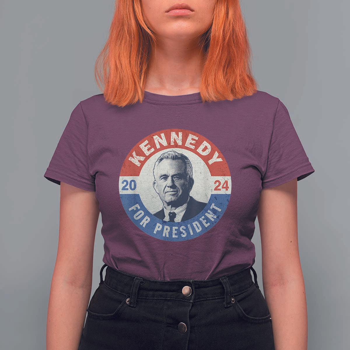 RFK Jr Kennedy 2024 T Shirt For Women For President Vintage Button - Wonder Print Shop