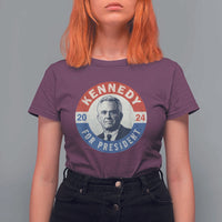 RFK Jr Kennedy 2024 T Shirt For Women For President Vintage Button - Wonder Print Shop