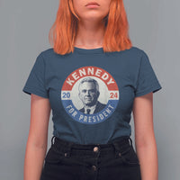 RFK Jr Kennedy 2024 T Shirt For Women For President Vintage Button - Wonder Print Shop