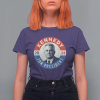 RFK Jr Kennedy 2024 T Shirt For Women For President Vintage Button - Wonder Print Shop