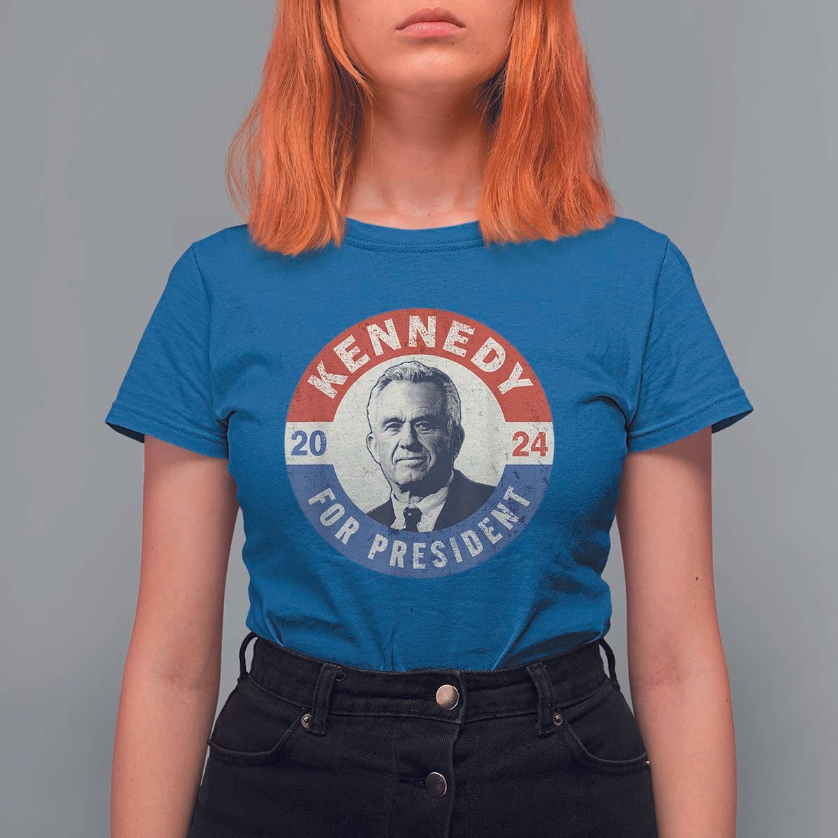 RFK Jr Kennedy 2024 T Shirt For Women For President Vintage Button - Wonder Print Shop