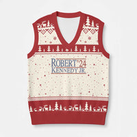RFK Jr Kennedy 2024 V-Neck Knit Sweater Vest Distressed Robert Kennedy Jr. 24 - Wonder Print Shop