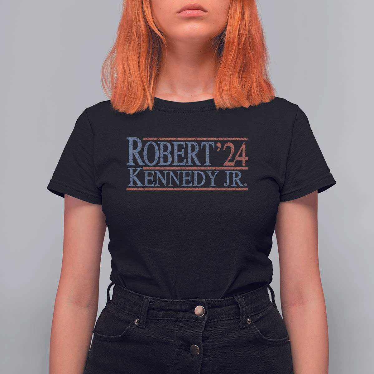 RFK Jr Kennedy 2024 T Shirt For Women Distressed Robert Kennedy Jr. 24 - Wonder Print Shop