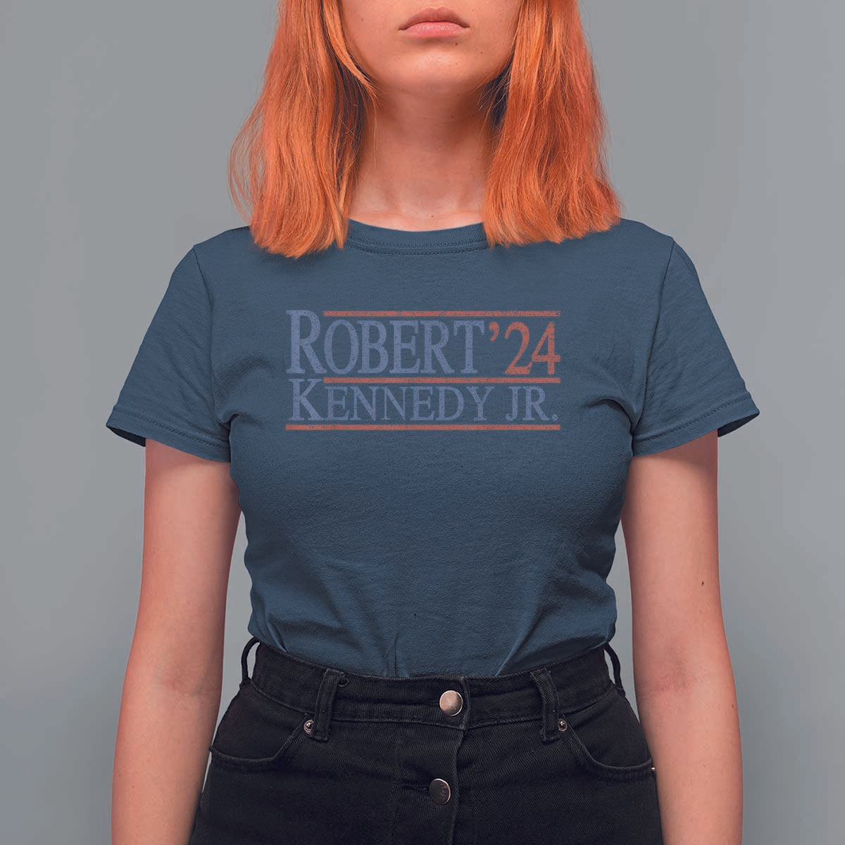 RFK Jr Kennedy 2024 T Shirt For Women Distressed Robert Kennedy Jr. 24 - Wonder Print Shop