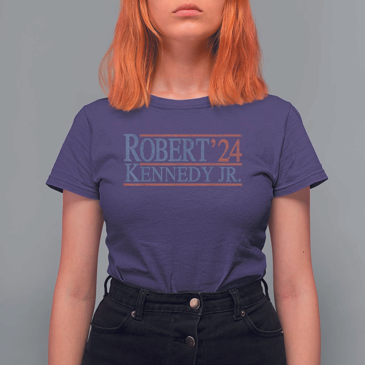 RFK Jr Kennedy 2024 T Shirt For Women Distressed Robert Kennedy Jr. 24 - Wonder Print Shop