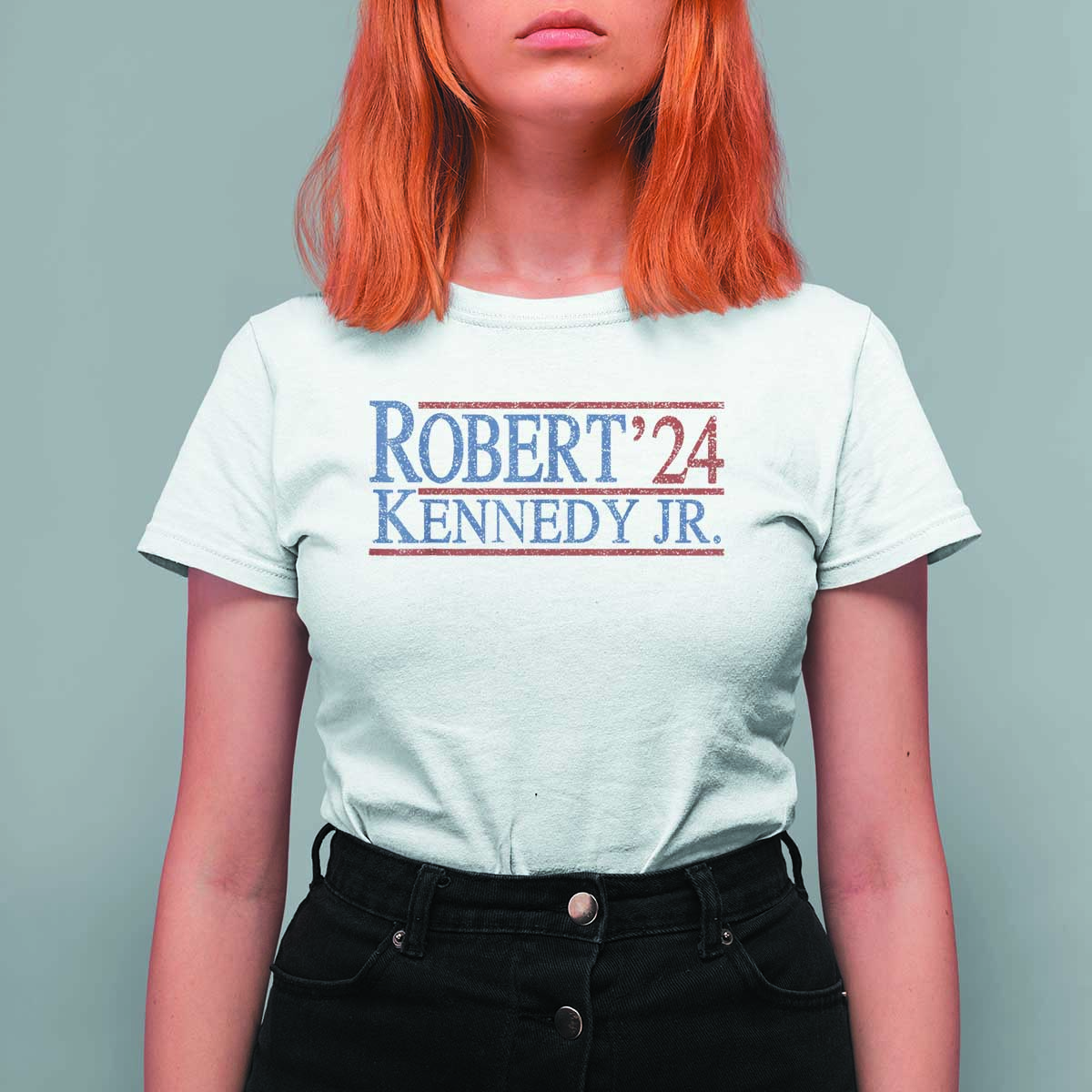 RFK Jr Kennedy 2024 T Shirt For Women Distressed Robert Kennedy Jr. 24 - Wonder Print Shop