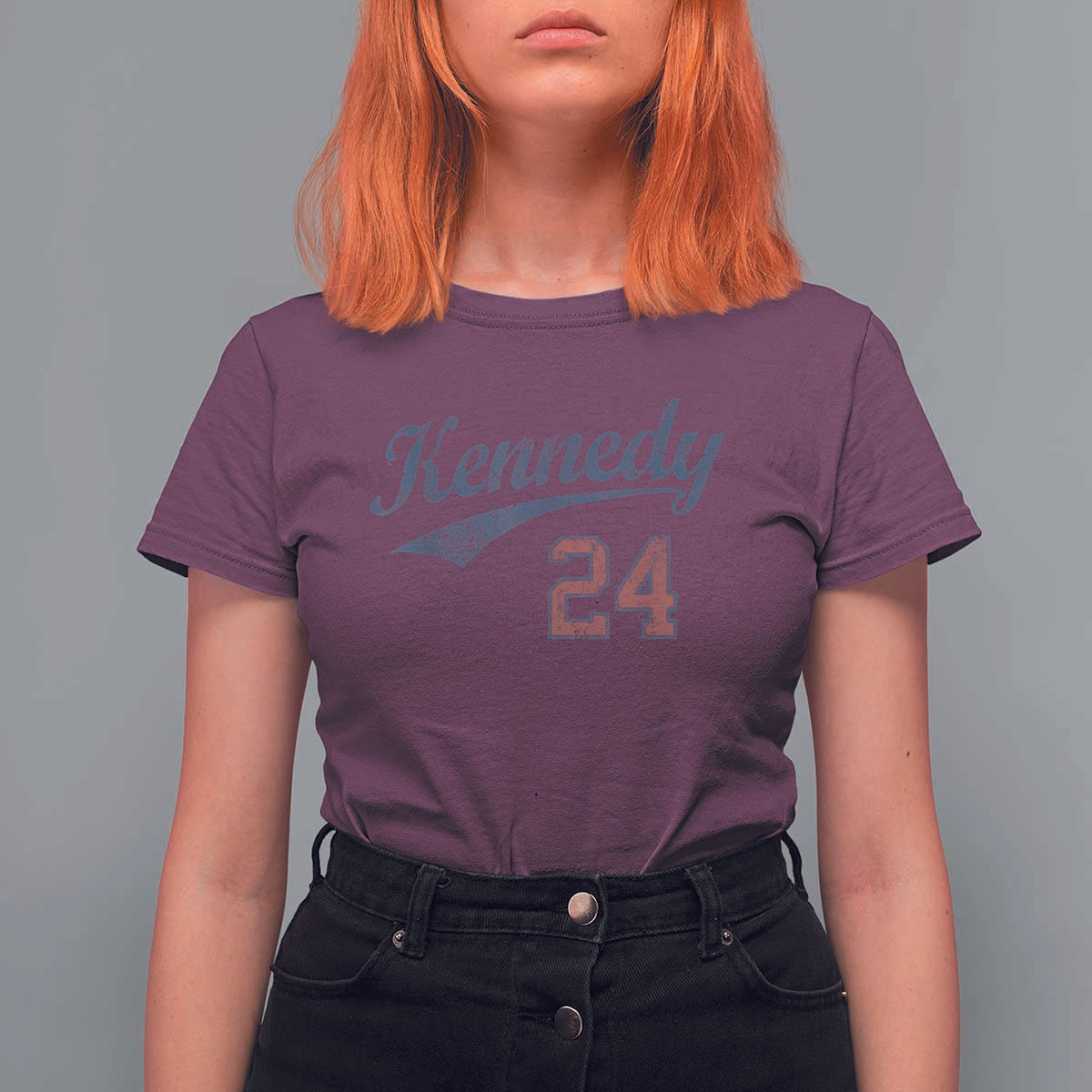 RFK Jr Kennedy 2024 T Shirt For Women Team Kennedy 24 Vintage - Wonder Print Shop
