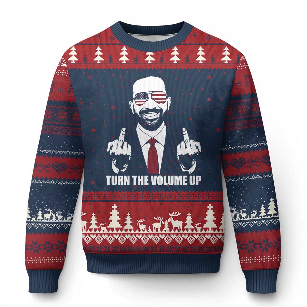 Zohran Mamdani Hope Ugly Christmas Sweater Zoharan Mamdani USA Flag Funny Middle Finger - Wonder Print Shop