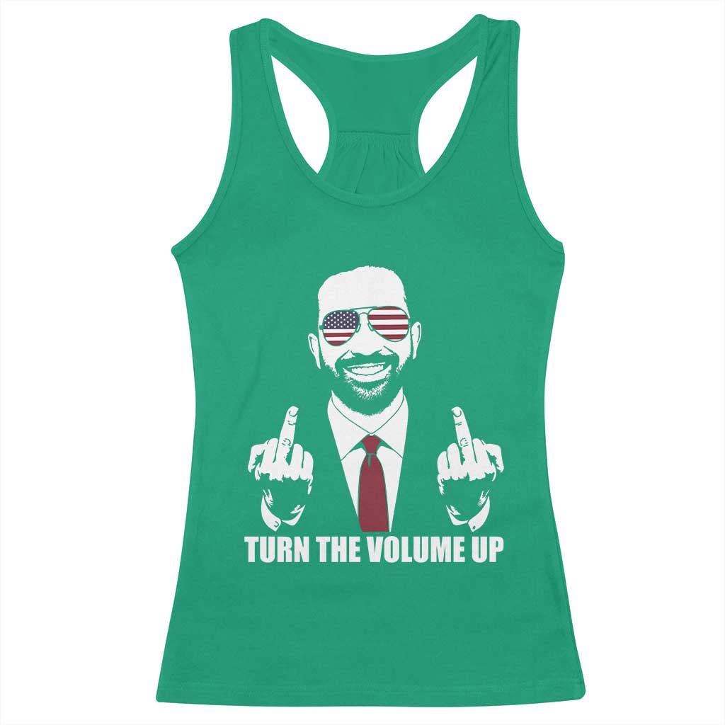 Zohran Mamdani Hope Racerback Tank Top Zoharan Mamdani USA Flag Funny Middle Finger - Wonder Print Shop