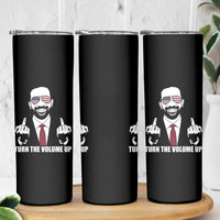 Zohran Mamdani Hope Skinny Tumbler Zoharan Mamdani USA Flag Funny Middle Finger - Wonder Print Shop