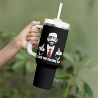 Zohran Mamdani Hope Tumbler With Handle Zoharan Mamdani USA Flag Funny Middle Finger - Wonder Print Shop