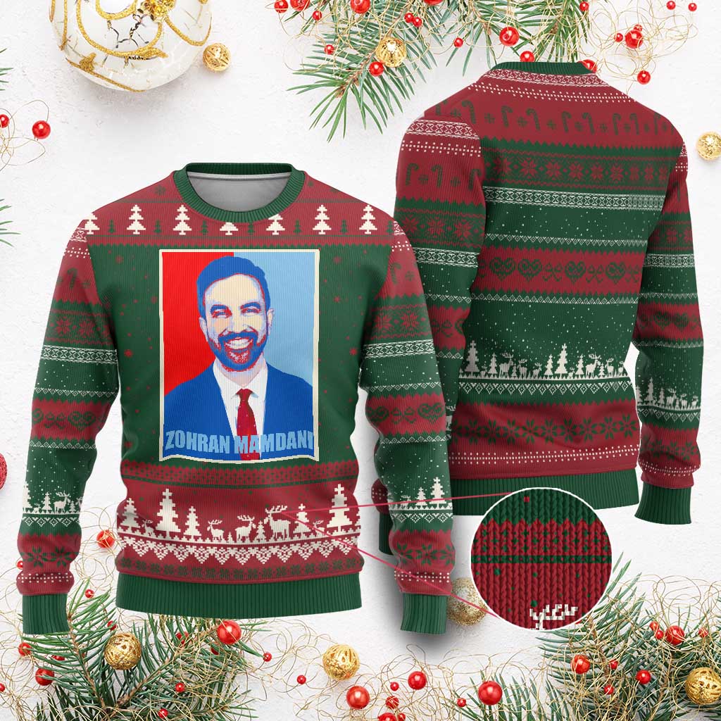 Zohran Madamni Ugly Christmas Sweater for New York Mayor - Wonder Print Shop