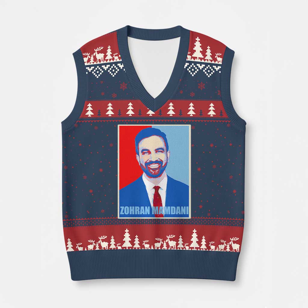 Zohran Madamni V-Neck Knit Sweater Vest for New York Mayor - Wonder Print Shop