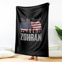 Zohran Mamdani Groovy Flowers Throw Blanket Retro Style TS02