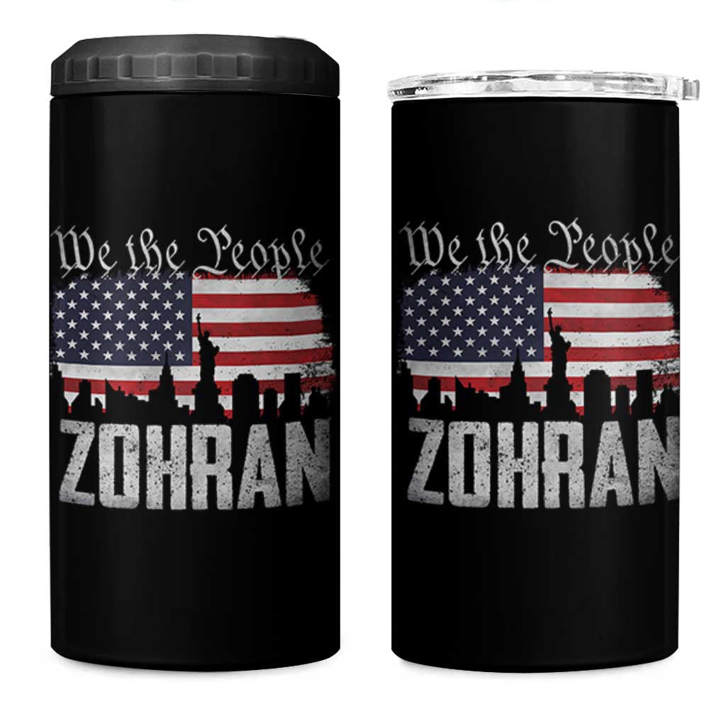 Zohran Mamdani Groovy Flowers 4 in 1 Can Cooler Tumbler Retro Style TS02