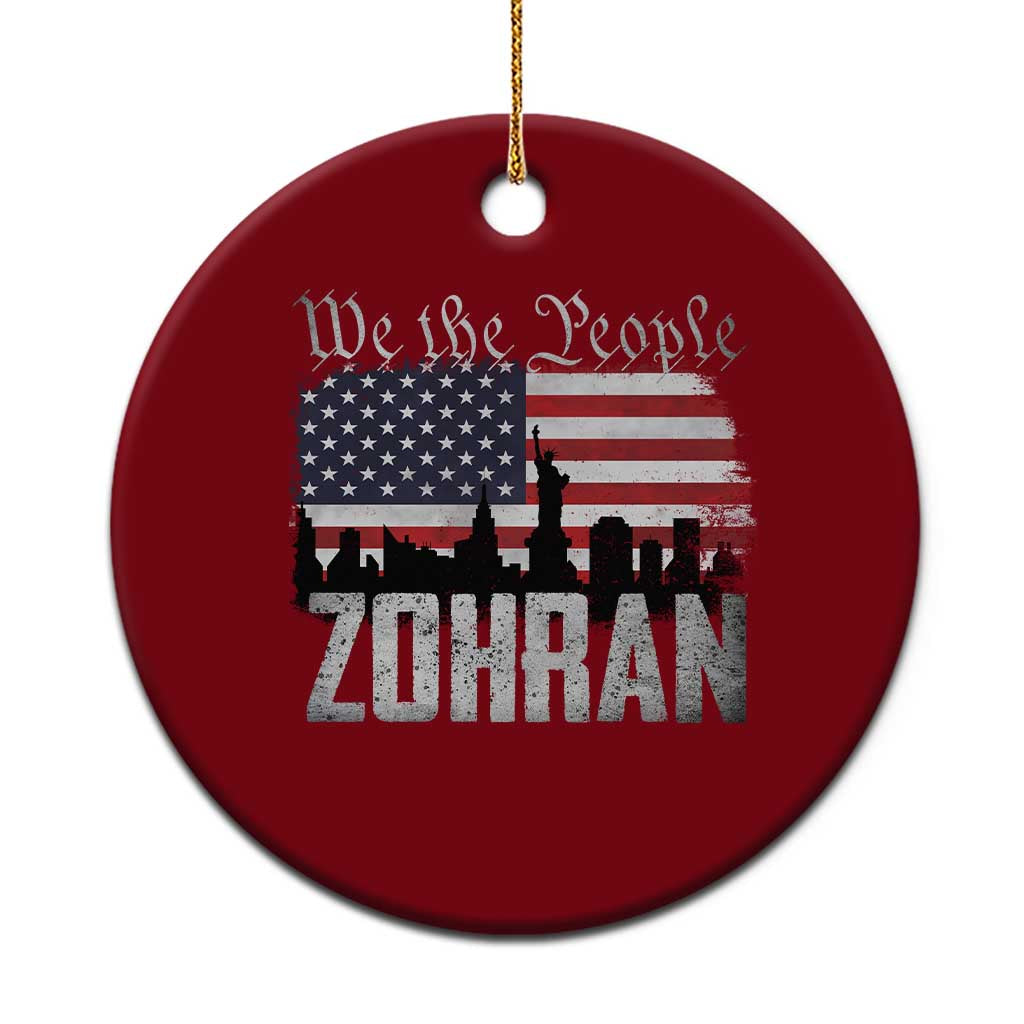 Zohran Mamdani Groovy Flowers Ceramic Ornament Retro Style TS02