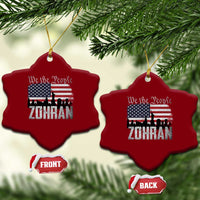 Zohran Mamdani Groovy Flowers Ceramic Ornament Retro Style TS02