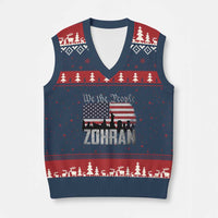Zohran Mamdani Groovy Flowers V-Neck Knit Sweater Vest Retro Style TS02