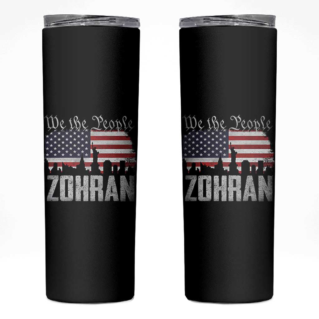 Zohran Mamdani Groovy Flowers Skinny Tumbler Retro Style TS02