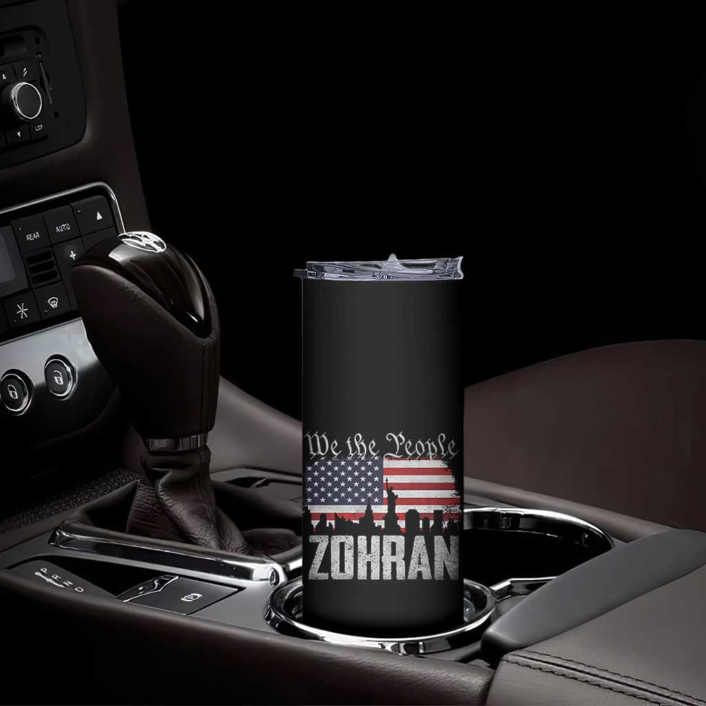 Zohran Mamdani Groovy Flowers Skinny Tumbler Retro Style TS02